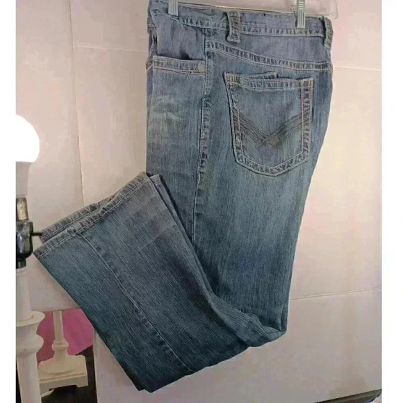 TK Axel Treadwell Relaxed Straight 6-Pocket Jeans Mens 36‎ x 30 Blue Distressed - Picture 11 of 11